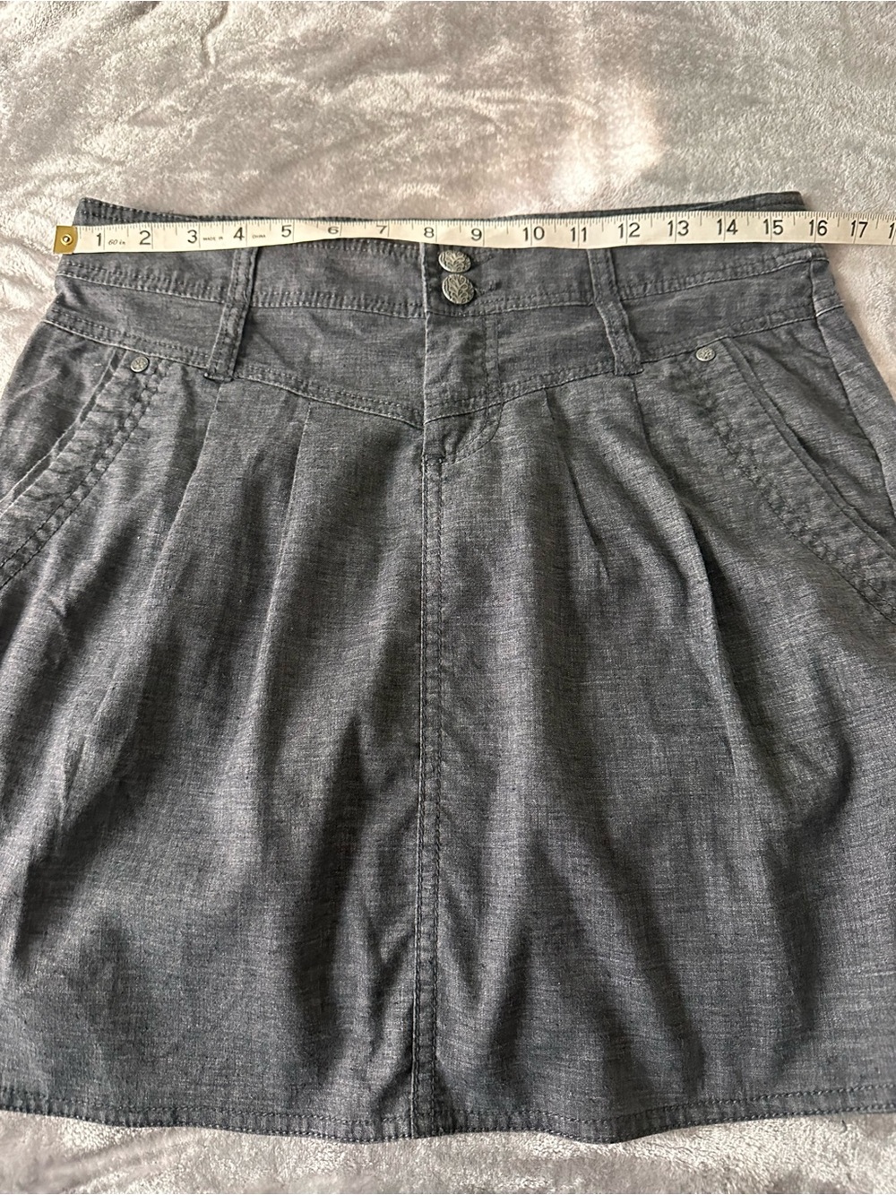 Women's Prana Ink Blue Casual Mini Skirt w/Front & Back Pockets, Belt loops Sz:4